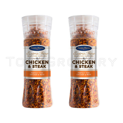 4 SANTA MARIA CHICKEN & STEAK Extra Fine Spice Mix Grinders 250g 8.8oz