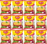 12 REEVA BEEF Flavor Instant Ramen Noodle Packs Snacks (Rollton) 60g 2.2oz