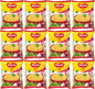 12 REEVA BEEF Flavor Instant Ramen Noodle Packs Snacks (Rollton) 60g 2.2oz