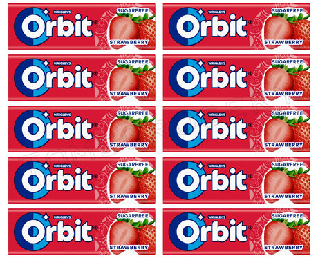 WRIGLEY'S ORBIT STRAWBERRY Flavor Sugarfree Chewing Gum 14g (pack of 30)