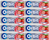 10 WRIGLEY'S ORBIT WHITE STRAWBERRY Flavor Sugarfree Chewing Gum 14g 0.49oz