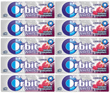 10 WRIGLEY'S ORBIT WHITE Raspberry Pomegranate Flavor Sugarfree Chewing Gum 14g 14g 0.49oz