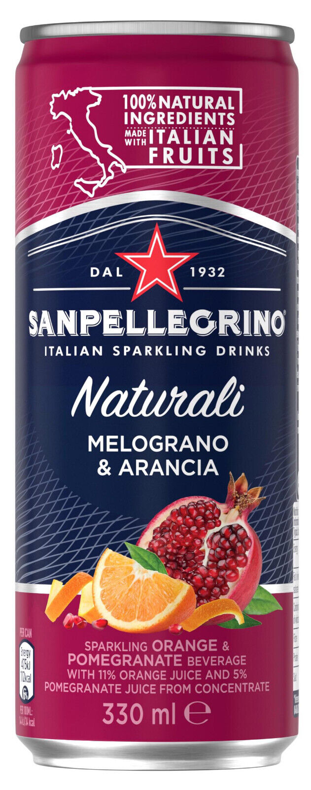 SAN PELLEGRINO Naturali Italian Sparkling Soft Drink Lemonade Cans Variety 330ml