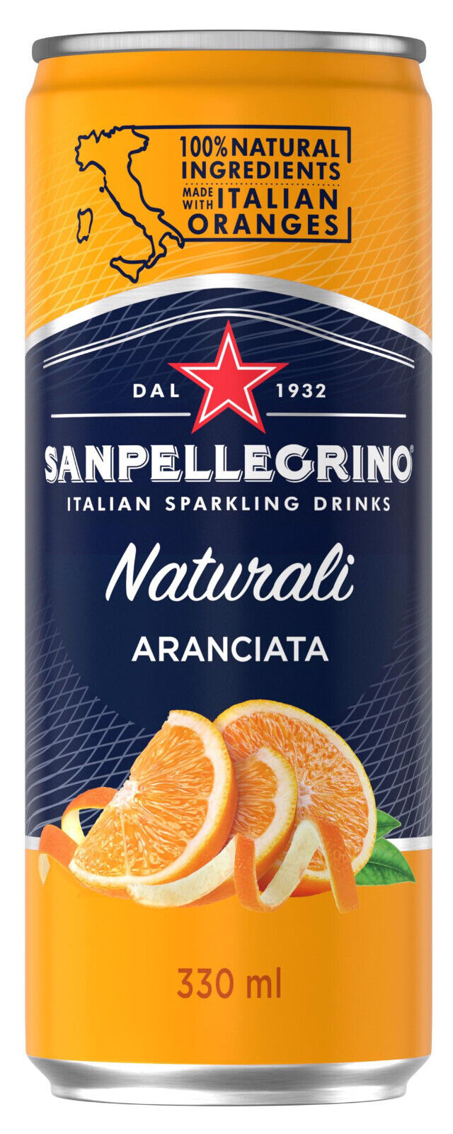 SAN PELLEGRINO Naturali Italian Sparkling Soft Drink Lemonade Cans Variety 330ml