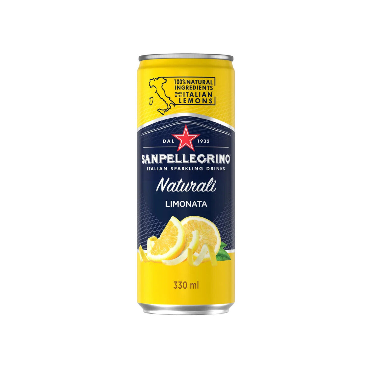 SAN PELLEGRINO Naturali Italian Sparkling Soft Drink Lemonade Cans Variety 330ml