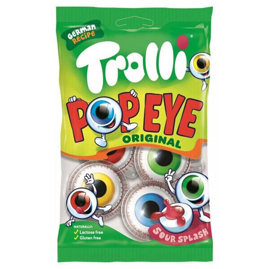 TROLLI POP EYE Original Sour Splash Gluten Free Gummy Candy Party Sweets 75g