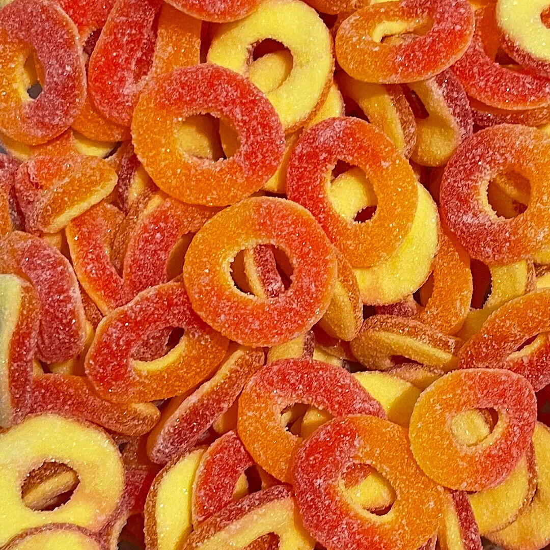 TROLLI Original Peach Rings Sugar Coated Gummy Candy Party Sweets 200g 7oz bag