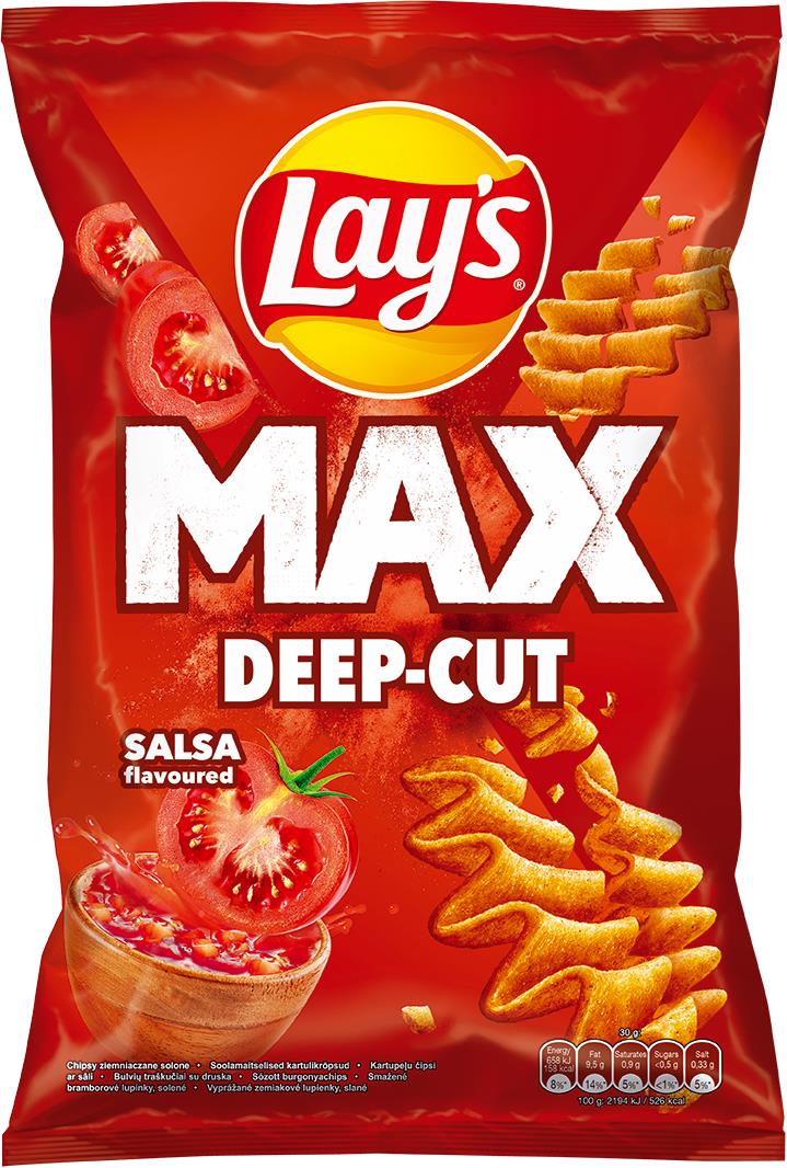 LAYS MAX DEEP CUT SALSA Flavor Potato Chips Crisps Snacks 120g 4.2oz