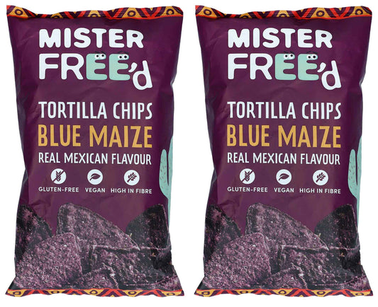 2 MISTER FREED BLUE MAIZE Tortilla Chips Real Mexican Flavor Snacks 135g 4.7oz