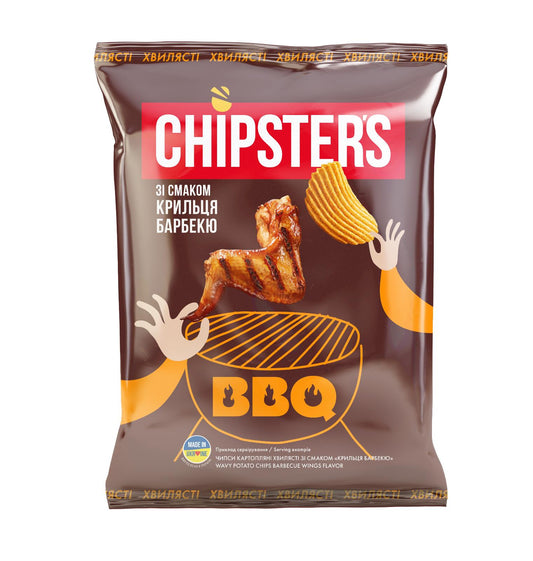 CHIPSTERS Chicken BBQ Flavor Potato Chips Crisps Snacks 60g 2.1oz