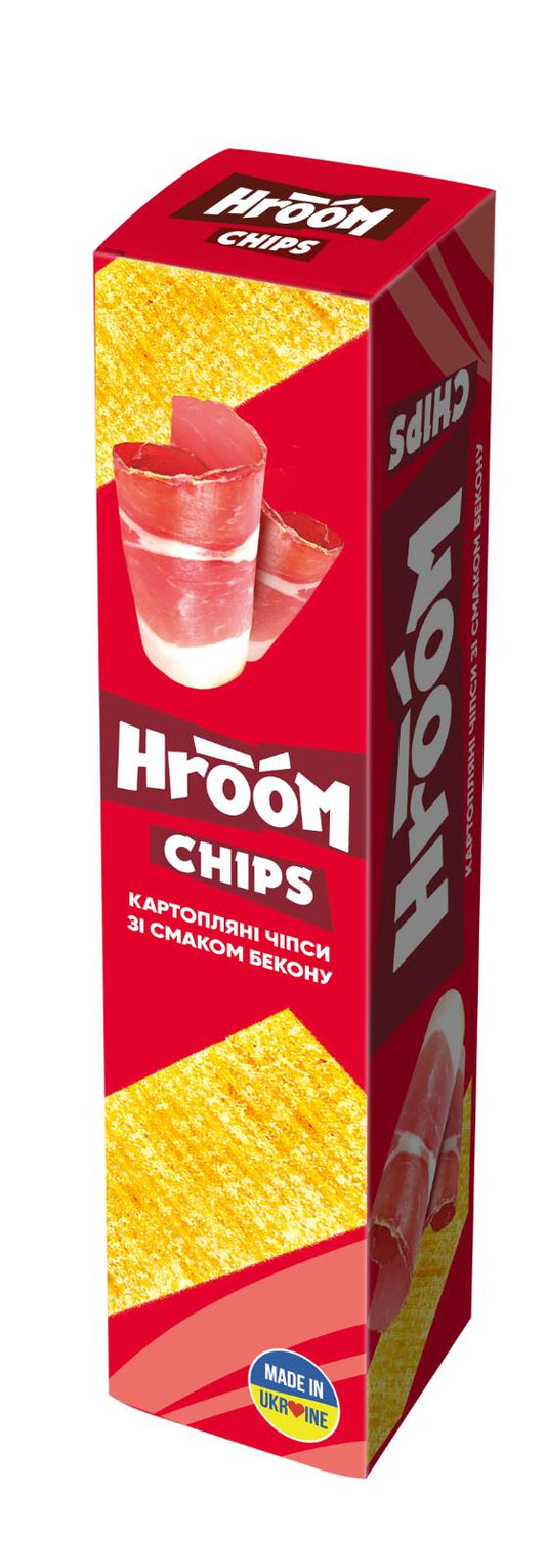 HROOM CHIPS Bacon Flavor Thin Strips Potato Chips Crisps Snacks 50g 1.7oz