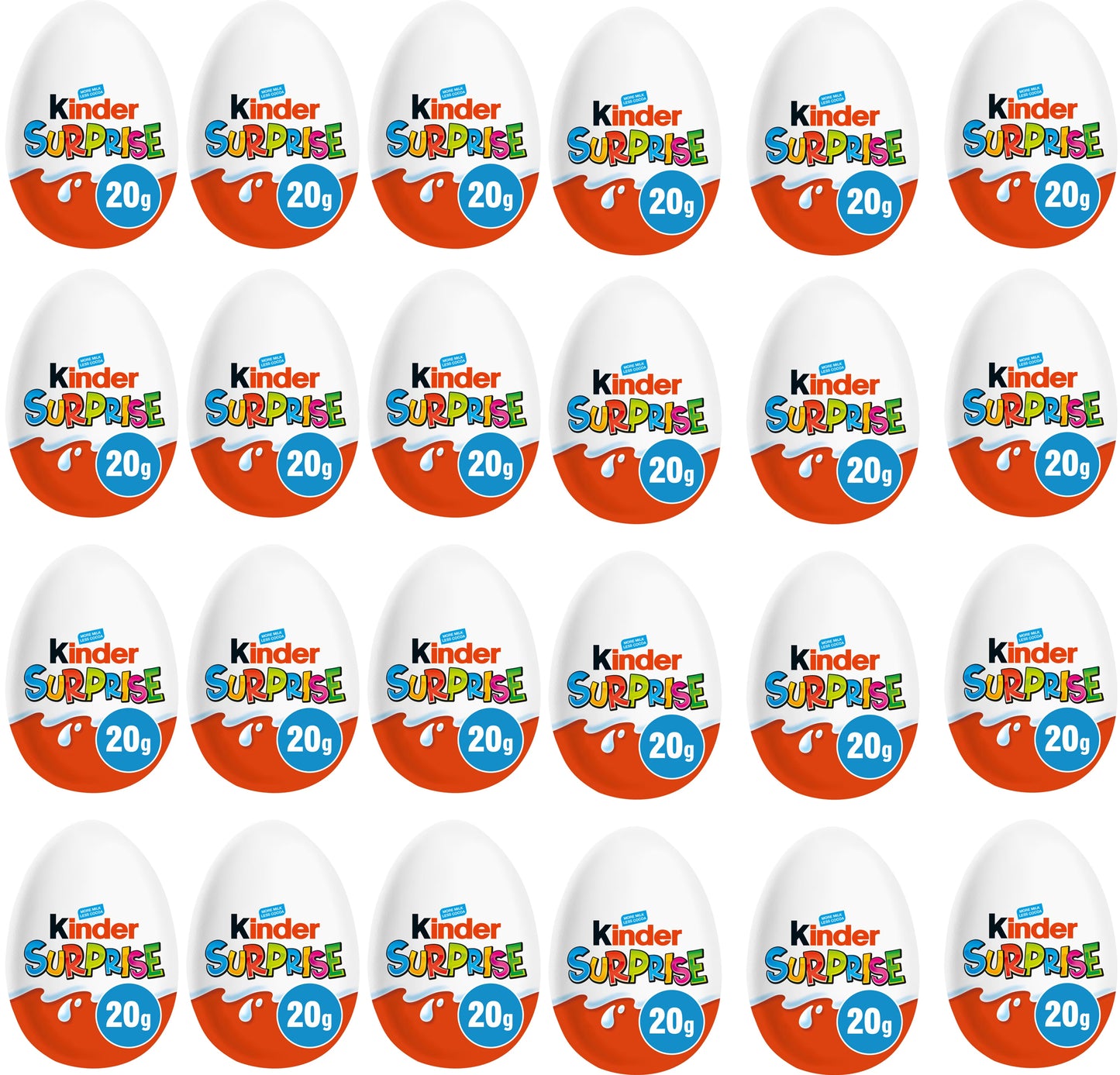 24 KINDER Surprise Chocolate Eggs With Toy Inside 20g 0.7oz