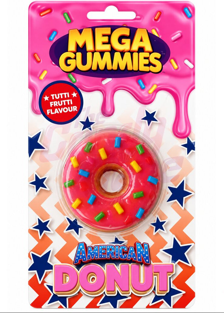 MEGA GUMMIES American Donut Tutti Frutti Flavor Gummi Candy 120g