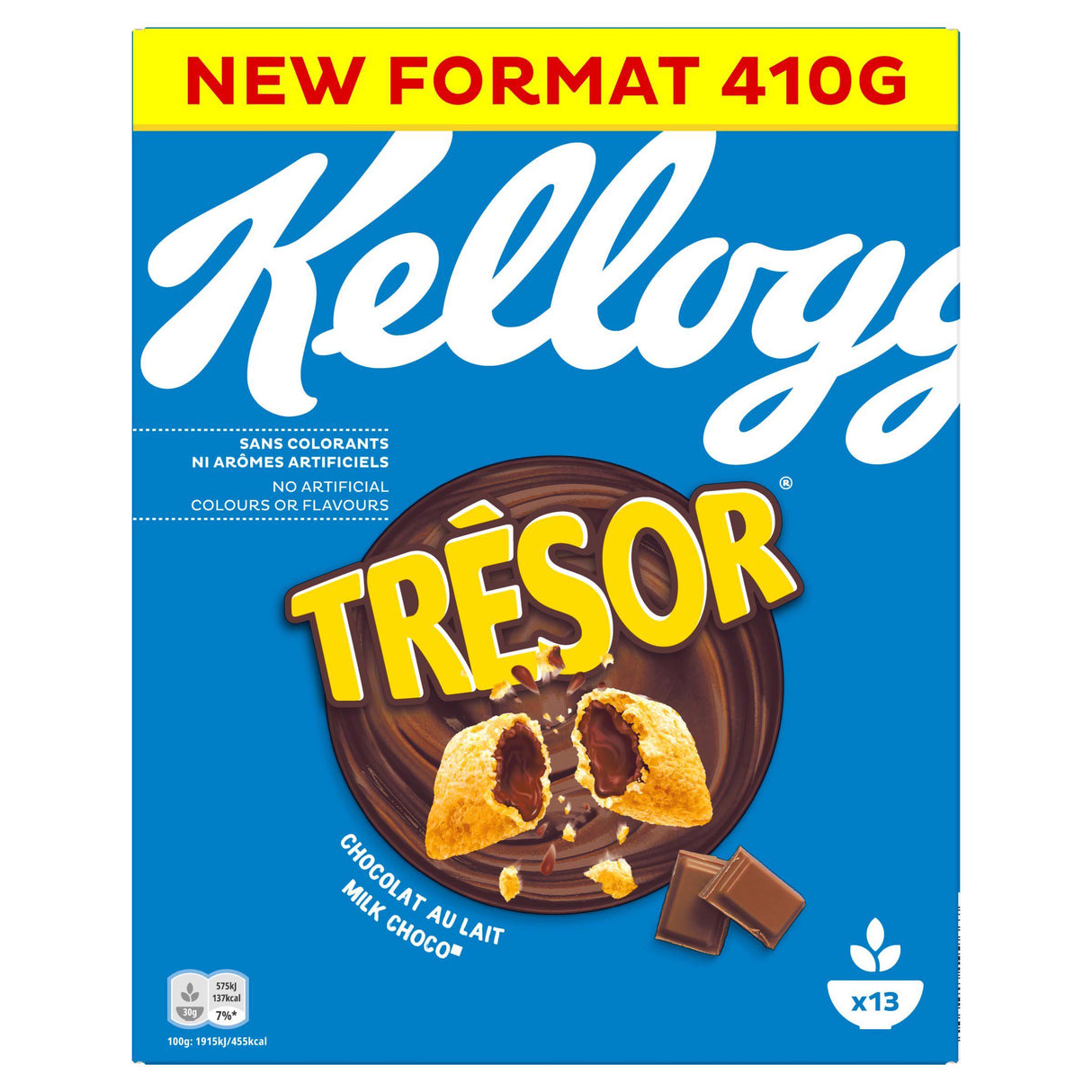 KELLOGGS TRESOR Breakfast Cereal Box with Milk Chocolate Filling 410g 14.5oz