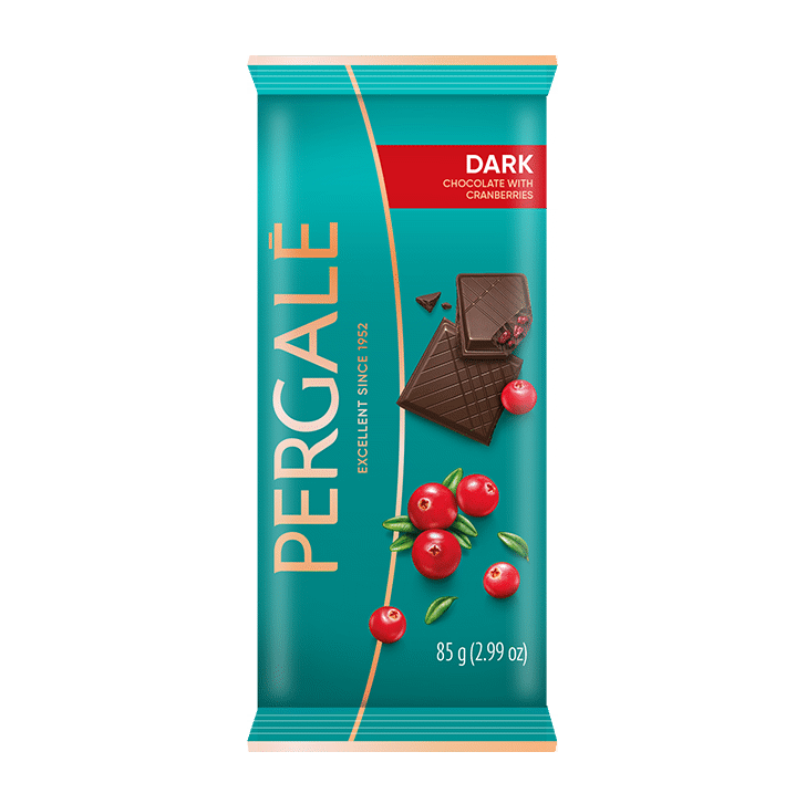 PERGALE Dark Chocolate Bar with Dried Cranberries 85g