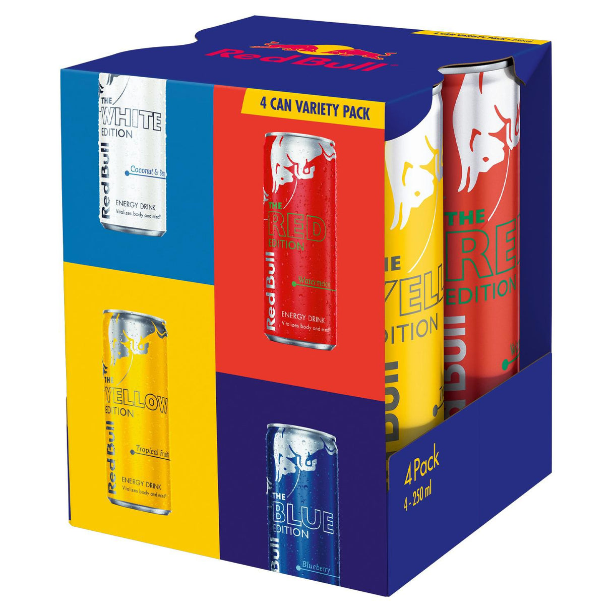 RED BULL Energy Drink 4 Can Variety Pack, 4 x 250ml