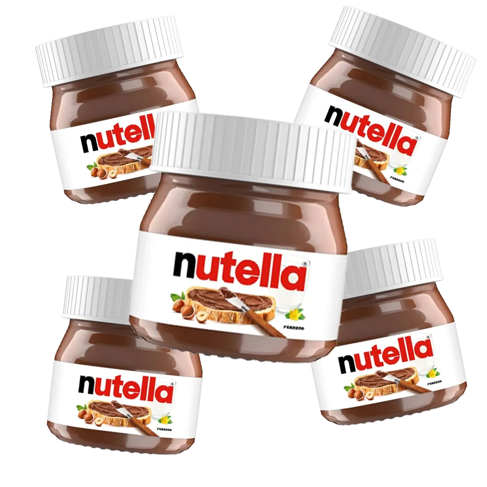 5 NUTELLA Hazelnut Chocolate Cream Spread Mini Glass Jars 25g 0.88oz