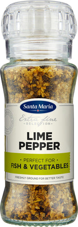 SANTA MARIA LIME PEPPER Spice Grinders Seasoning For Fish & Vegetables 6 x 90g