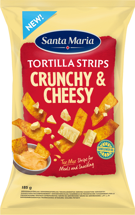 SANTA MARIA Crunchy & Cheesy Tortilla Strips Chips Snacks 185g 6.5oz