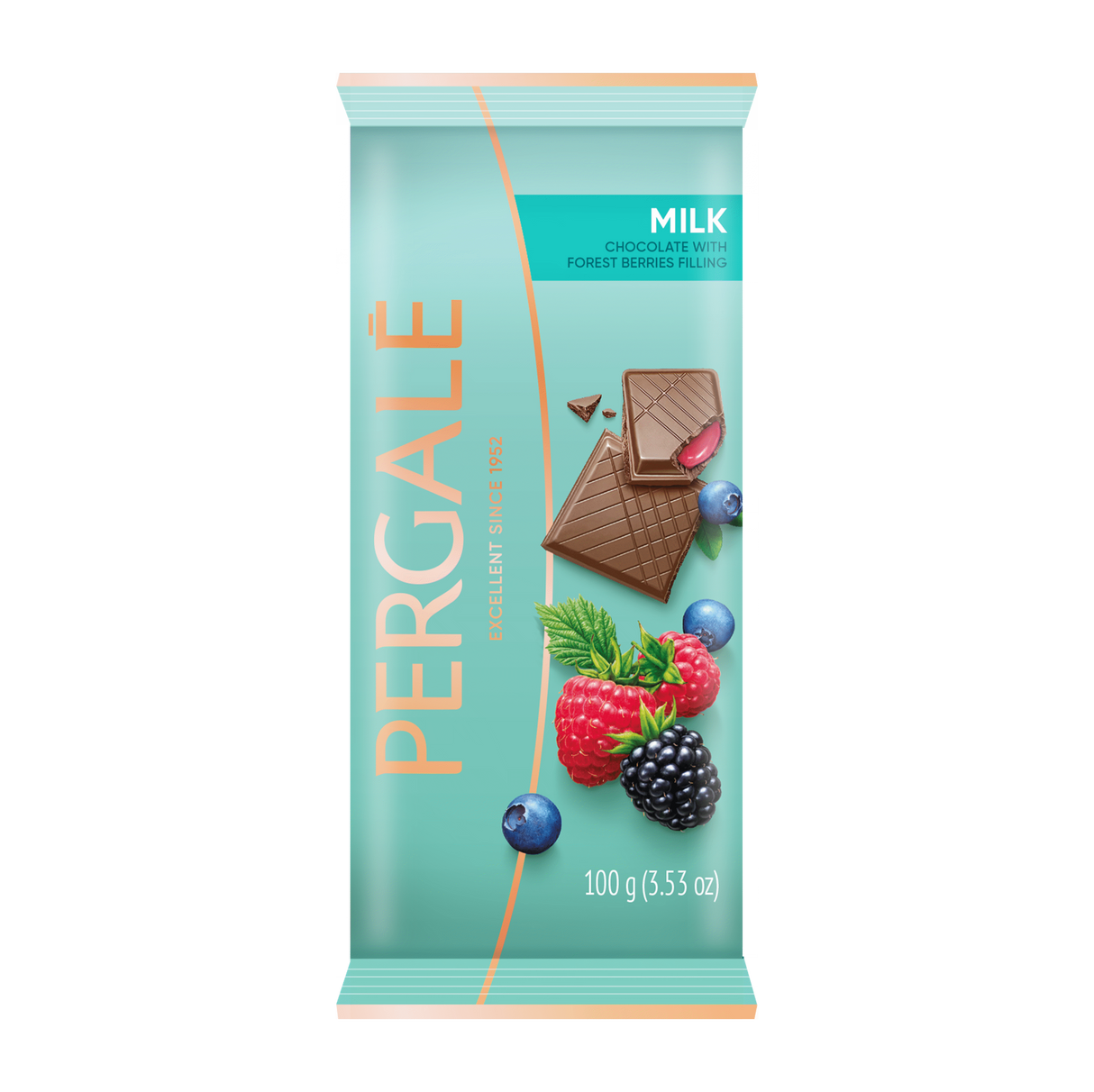 PERGALE Milk Chocolate Bar with Forest Berries Filling 100g