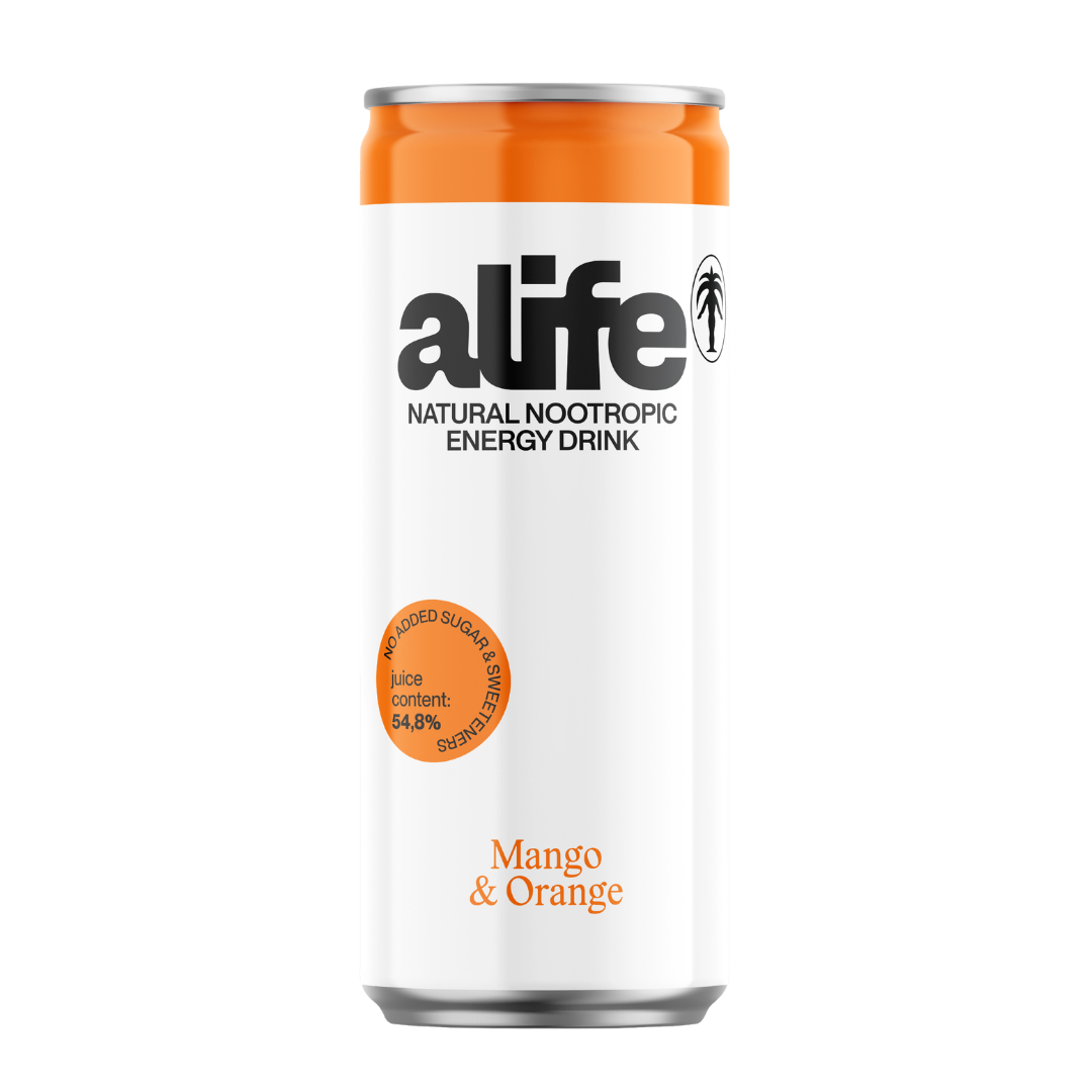 alife Natural Nootropic Energy Drink Mango & Orange Flavor 330ml