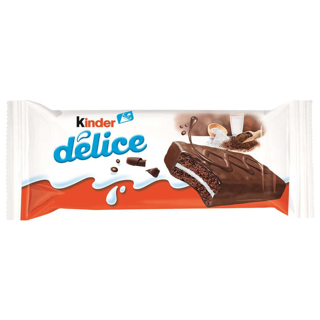 9 x KINDER DELICE Sponge Chocolate Bars Biscuits Snacks Sweets 39g 1.4oz