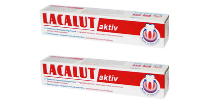 2 LACALUT AKTIV Daily Toothpaste Tubes For Bleeding Gums Made in Germany 75ml