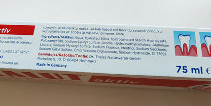 2 LACALUT AKTIV Daily Toothpaste Tubes For Bleeding Gums Made in Germany 75ml