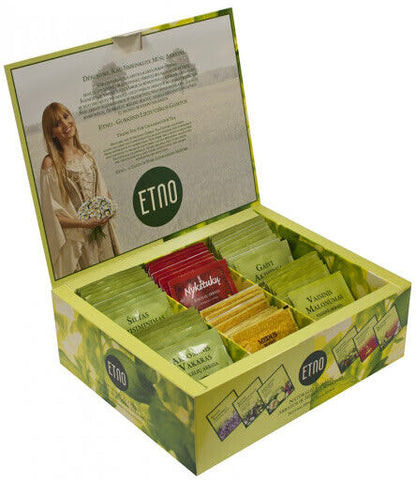 ETNO Natural Herbal Tea Infusion Variety Box With Honey (50 servings)