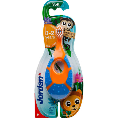 Jordan Kids 0-2 Years Soft Cleaning Toothbrush with Teething Ring