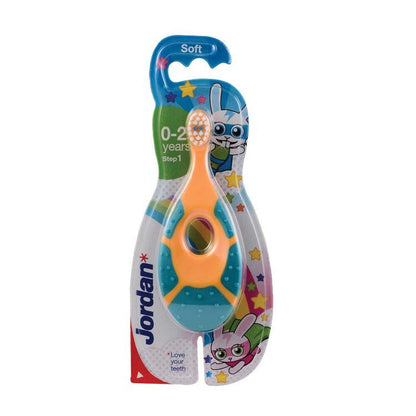 Jordan Kids 0-2 Years Soft Cleaning Toothbrush with Teething Ring