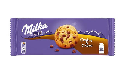 2 MILKA CHOCO COOKIES Crunchy Biscuits with Alpine Milk Chocolate Bits 135g