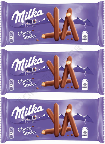 3 x MILKA CHOCO STICKS Milk Chocolate Covered Crunchy Fingers Snacks Candy Treat