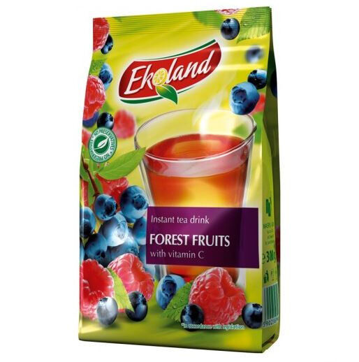 EKOLAND FOREST FRUITS Flavored Powdered Instant Tea Drink Hot & Cold 300g 10oz