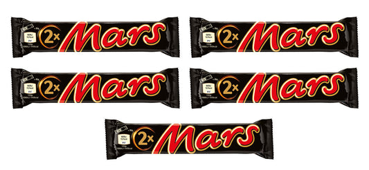 5 x MARS 2PACK Caramel and Nougat Chocolate Bars 69g 2.43oz