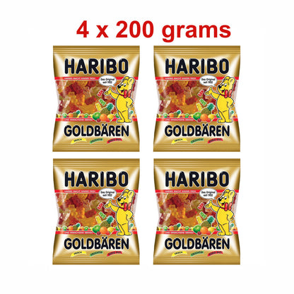 4 HARIBO GOLDBEARS German Sweets Gummi Candy Bags 175g 6.2oz