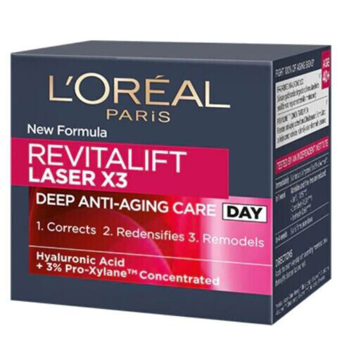 LOREAL REVITALIFT LASER X3 Deep Anti Aging Day Cream Hyaluronic Acid 50ml