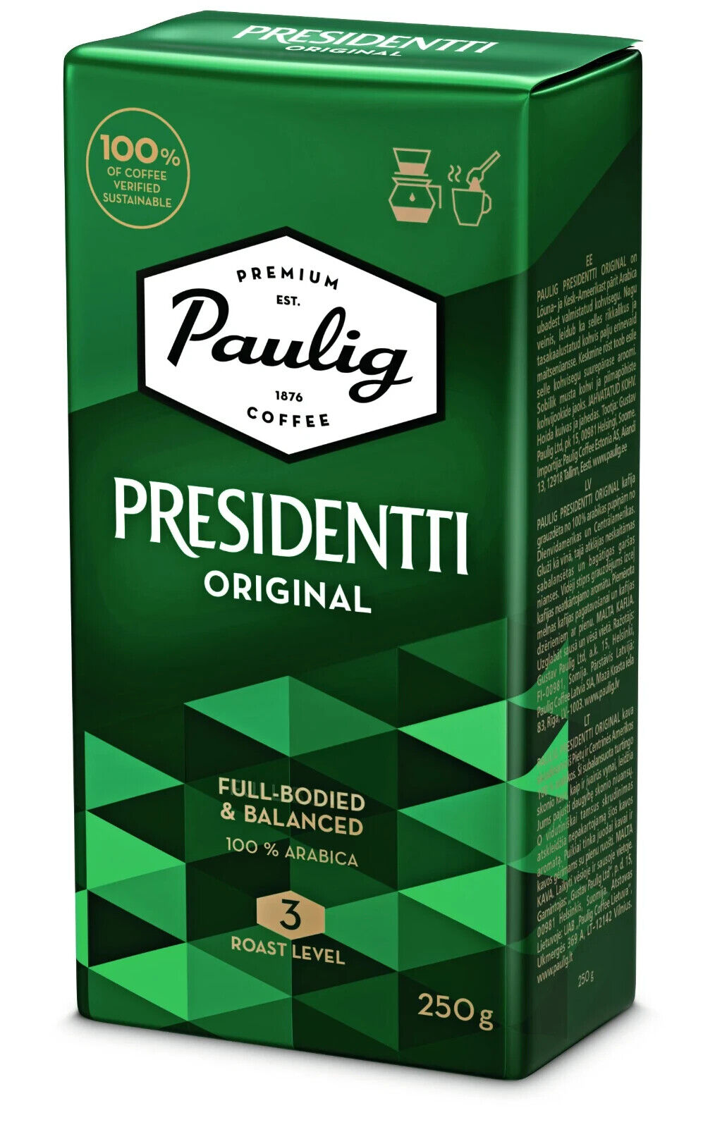 PAULIG PRESIDENTTI Original Ground Coffee 100% Arabica 250g 8.8oz