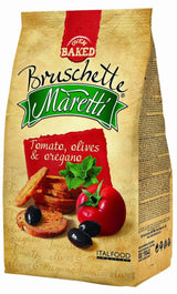 4 BRUSCHETTE MARETTI Tomato Olives & Oregano Flavor Oven Baked Bread Bites 70g