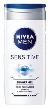 NIVEA Men Sensitive Soothing Shower Gel Body, Face & Hair 250ml 8.5fl oz