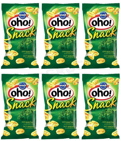 6 OHO DILL Flavor Puffed Salty Wheat Snacks Crisps 35g 1.23oz