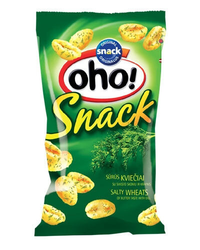 6 OHO DILL Flavor Puffed Salty Wheat Snacks Crisps 35g 1.23oz