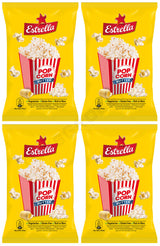 4 ESTRELLA POPCORN BUTTER Flavor Microwave Ready Bags 90g 3.18oz