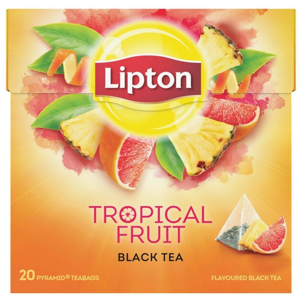 LIPTON Tropical Fruit Flavor Tea 20 Silk Pyramid Bags Pineapple Grapefruit