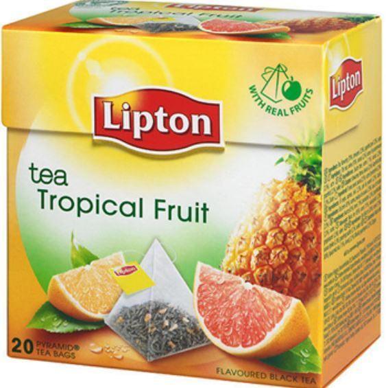 LIPTON Tropical Fruit Flavor Tea 20 Silk Pyramid Bags Pineapple Grapefruit