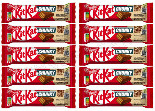 10 KIT KAT CHUNKY Original Chocolate Wafer Bars European Sweets 40g 1.4oz