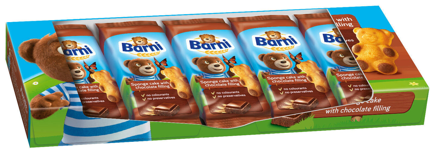 BEAR BARNI Sponge Cakes Soft Biscuits Treats MILK CHOCOLATE STRAWBERRY Flavors