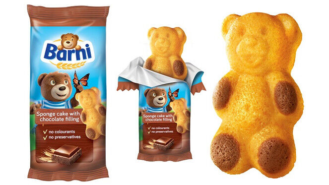 BEAR BARNI Sponge Cakes Soft Biscuits Treats MILK CHOCOLATE STRAWBERRY Flavors