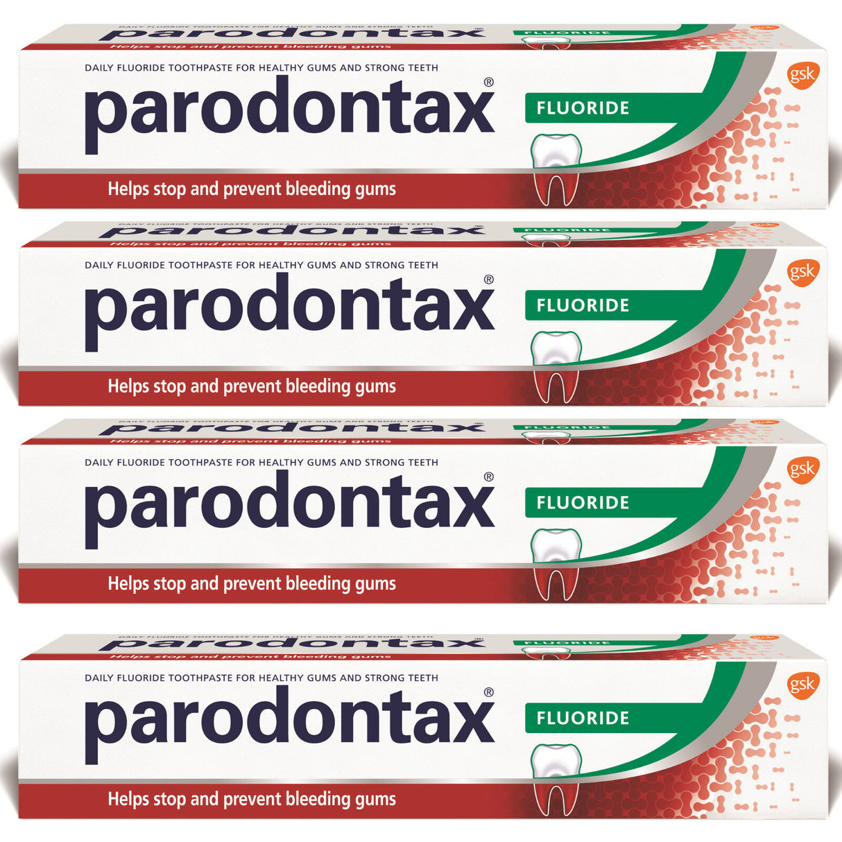 4 PARODONTAX FLUORIDE Daily Toothpaste for Healthy Gums & Strong Teeth 75ml