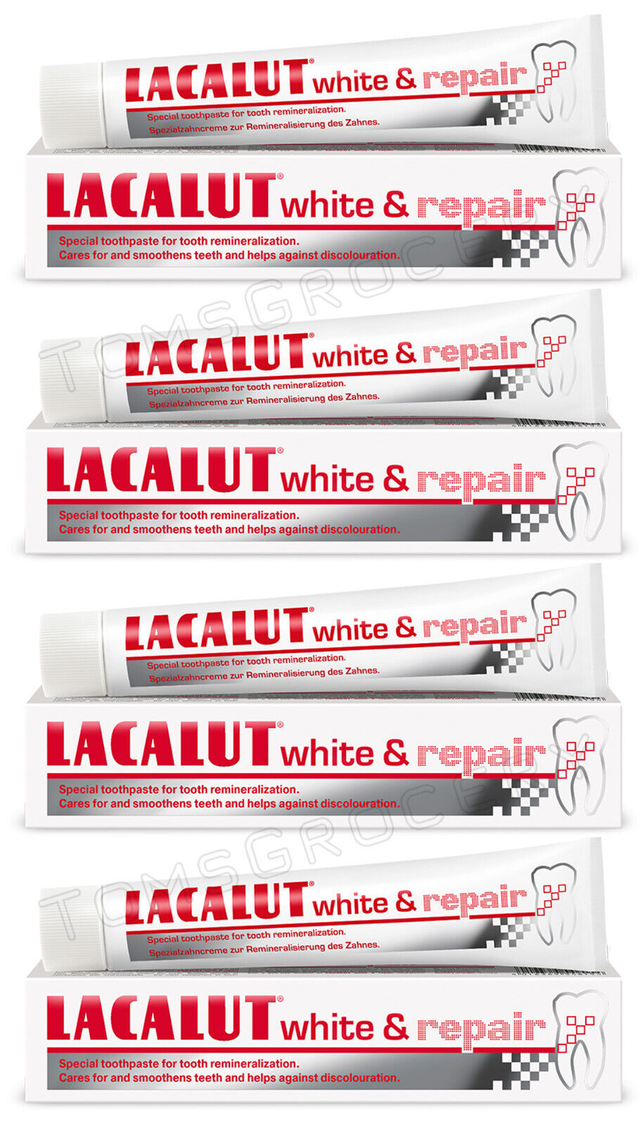 4 LACALUT WHITE & REPAIR Daily Toothpaste for Tooth Remineralization 75ml